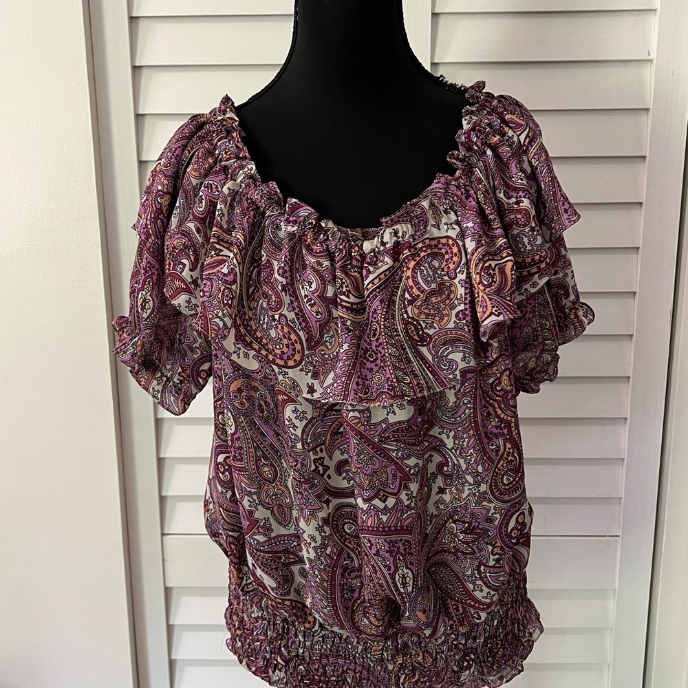 Sunny Leigh Purple Blouse Elegant Top